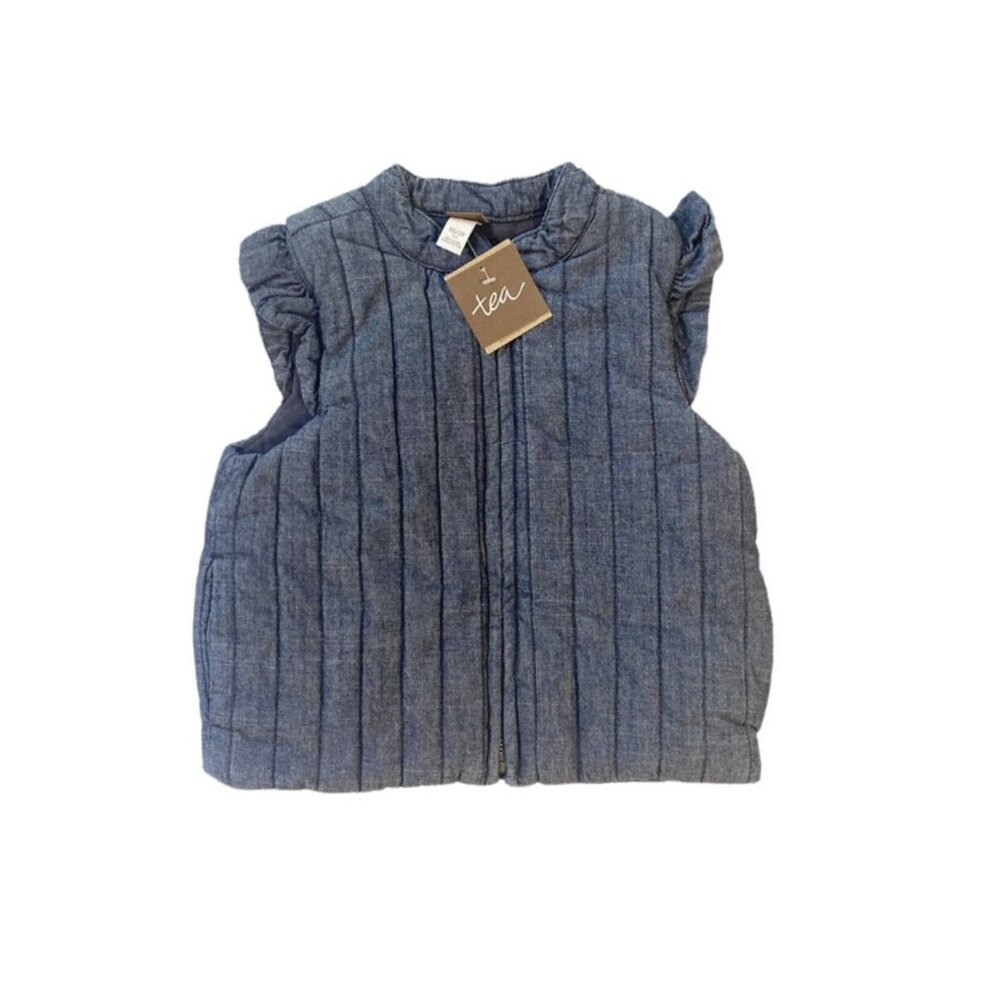 NWT Tea Collection Citizen Chambray Vest Size XS (2/3)